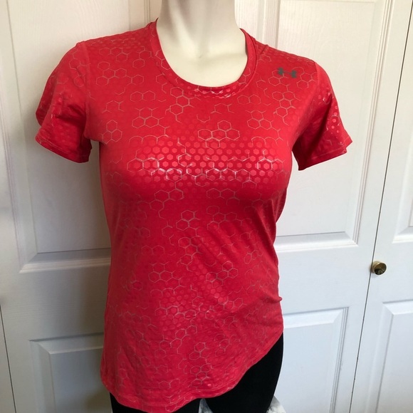 Under armour women's fitted heatgear hexagon print top size L Large - Picture 1 of 3